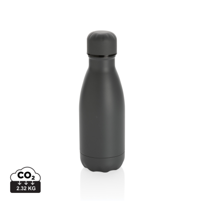 SOLID COLOUR VACUUM STAINLESS STEEL METAL BOTTLE 260ML in Grey