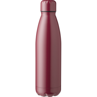STAINLESS STEEL METAL DOUBLE WALLED BOTTLE (500ML) in Burgundy - PROMOTIONAL CORPORATE GIFT