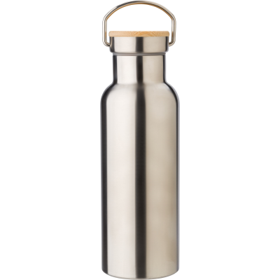 STAINLESS STEEL METAL DOUBLE WALLED BOTTLE (500ML) in Silver