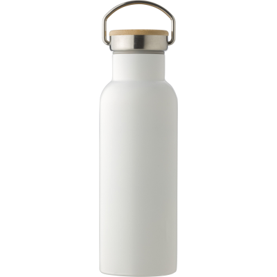 STAINLESS STEEL METAL DOUBLE WALLED BOTTLE (500ML) in White