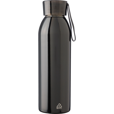 STAINLESS STEEL METAL SINGLE-WALLED BOTTLE (650ML) in Black