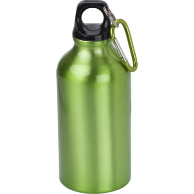 THE MARNEY - ALUMINIUM METAL BOTTLE with Carabiner (400Ml) in Light Green