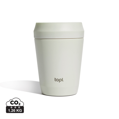 TOPL RECYCLED STEEL TO GO TUMBLER PATENTED 360 LID 235ML in White