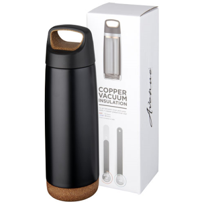 VALHALLA 600 ML COPPER VACUUM THERMAL INSULATED WATER BOTTLE in Solid Black