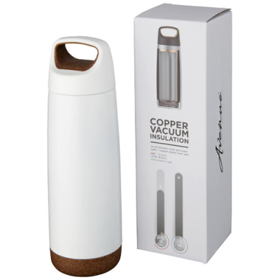VALHALLA 600 ML COPPER VACUUM THERMAL INSULATED WATER BOTTLE in White