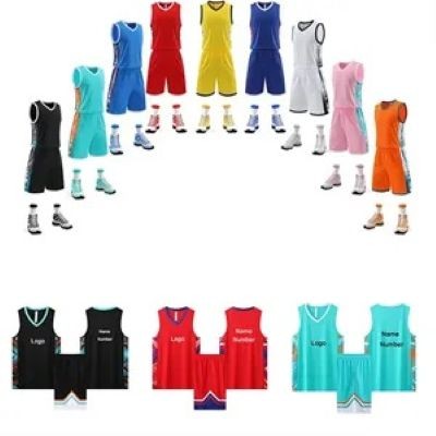 BOYS BASKETBALL UNIFORM V-COLLAR JERSEY AND SHORT