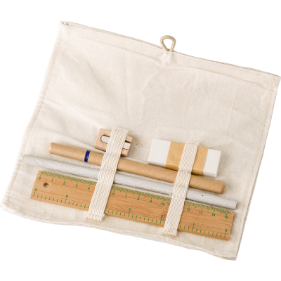 COTTON DRAWING SET in Khaki