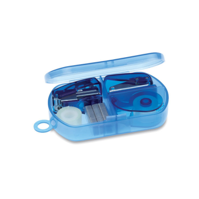 STATIONERY SET in Plastic Box in Blue