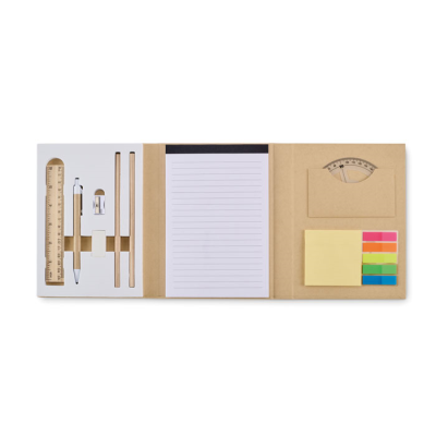 STATIONERY SET with Note Pad in Brown