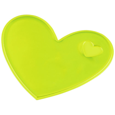 RFX™ S-12 HEART M REFLECTIVE PVC STICKER in Neon Fluorescent Yellow