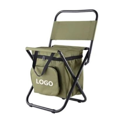 OUTDOOR PORTABLE BACKREST CHAIR with Cool Bag Thermal Insulated Fo