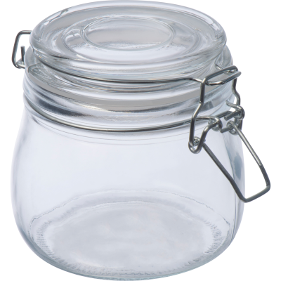 LOCKABLE STORAGE JAR, 400 ML in Clear Transparent
