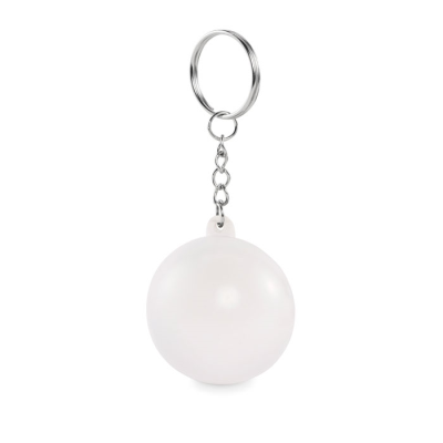 PU BALL SHAPE KEYRING in White