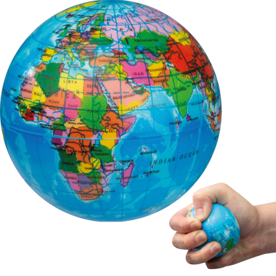SQUEEZE BALL in Globe Shape in Multicolored 