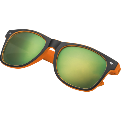 BICOLOURED SUNGLASSES with Mirrored Lenses in Orange