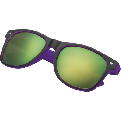 BICOLOURED SUNGLASSES with Mirrored Lenses in Purple