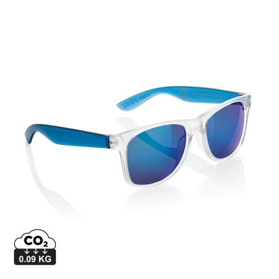 GLEAM RCS RECYCLED PC MIRROR LENS SUNGLASSES in Blue, White