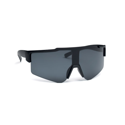 MIRRORED SPORTS SUNGLASSES in Black