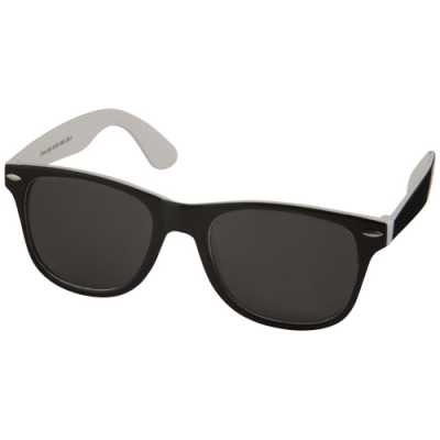 SUN RAY SUNGLASSES with Two Colour Tones in White & Solid Black