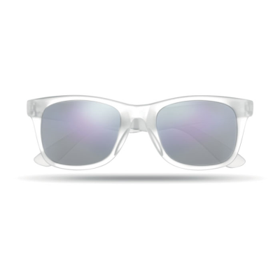 SUNGLASSES with Mirrored Lense in White