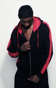 FINDEN & HALES CONTRAST ZIP HOODED HOODY SWEATSHIRT