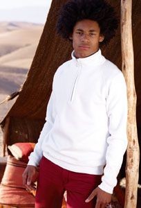 FRUIT OF THE LOOM ZIP NECK SWEATSHIRT
