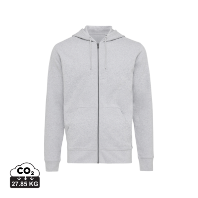 IQONIQ ABISKO RECYCLED COTTON ZIP THROUGH HOODED HOODY in Heather Grey