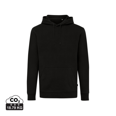 IQONIQ JASPER RECYCLED COTTON HOODED HOODY in Black