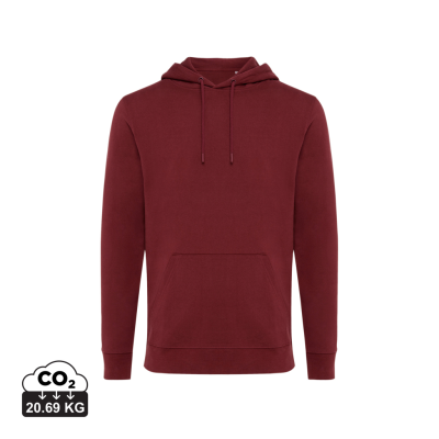 IQONIQ JASPER RECYCLED COTTON HOODED HOODY in Burgundy