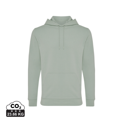 IQONIQ JASPER RECYCLED COTTON HOODED HOODY in Iceberg Green