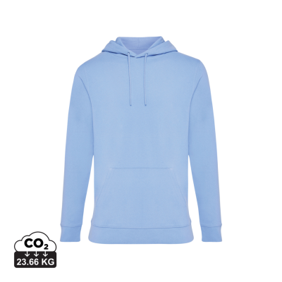 IQONIQ JASPER RECYCLED COTTON HOODED HOODY in Light Blue