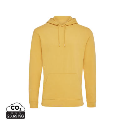 IQONIQ JASPER RECYCLED COTTON HOODED HOODY in Ochre Yellow