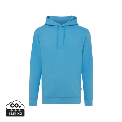 IQONIQ JASPER RECYCLED COTTON HOODED HOODY in Tranquil Blue