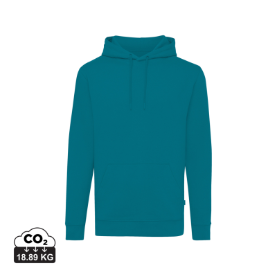 IQONIQ JASPER RECYCLED COTTON HOODED HOODY in Verdigris