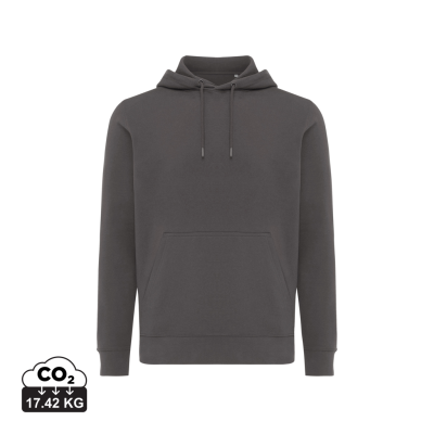 IQONIQ RILA LIGHTWEIGHT RECYCLED COTTON HOODED HOODY in Anthracite Grey