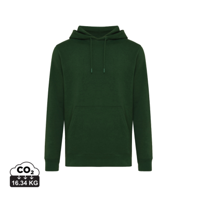 IQONIQ RILA LIGHTWEIGHT RECYCLED COTTON HOODED HOODY in Forest Green