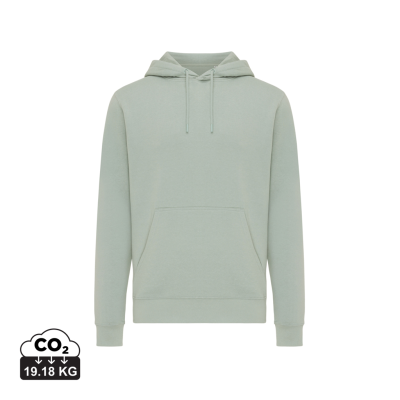 IQONIQ RILA LIGHTWEIGHT RECYCLED COTTON HOODED HOODY in Iceberg Green