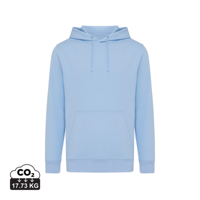 IQONIQ RILA LIGHTWEIGHT RECYCLED COTTON HOODED HOODY in Light Blue