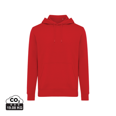 IQONIQ RILA LIGHTWEIGHT RECYCLED COTTON HOODED HOODY in Red