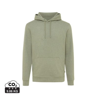 IQONIQ TORRES RECYCLED COTTON HOODED HOODY UNDYED in Heather Green