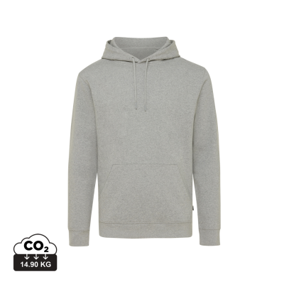 IQONIQ TORRES RECYCLED COTTON HOODED HOODY UNDYED in Heather Grey