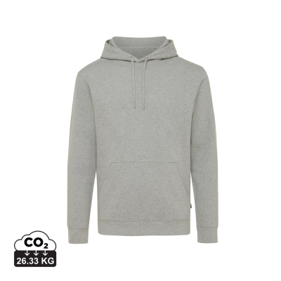 IQONIQ TORRES RECYCLED COTTON HOODED HOODY UNDYED in Heather Grey