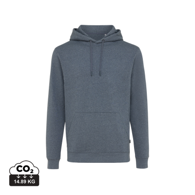 IQONIQ TORRES RECYCLED COTTON HOODED HOODY UNDYED in Heather Navy