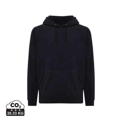IQONIQ TRIVOR RECYCLED POLYESTER MICROFLEECE HOODED HOODY in Black