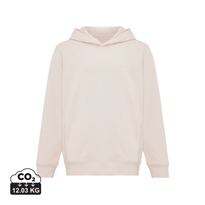 IQONIQ YENGO CHILDRENS RECYCLED COTTON HOODED HOODY with Sidepockets in Cloud Pink
