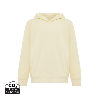 IQONIQ YENGO CHILDRENS RECYCLED COTTON HOODED HOODY with Sidepockets in Cream Yellow