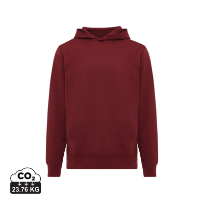 IQONIQ YENGO RECYCLED COTTON HOODED HOODY with Sidepockets in Burgundy