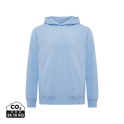 IQONIQ YENGO RECYCLED COTTON HOODED HOODY with Sidepockets in Light Blue