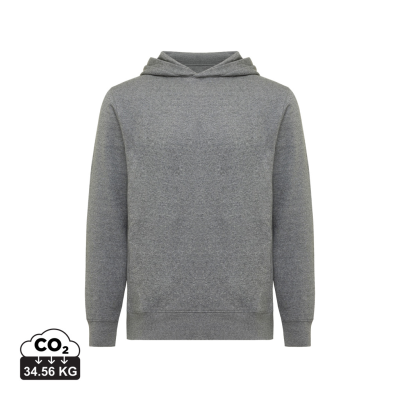 IQONIQ YENGO RECYCLED COTTON HOODED HOODY with Sidepockets in Light Heather Anthracite Grey