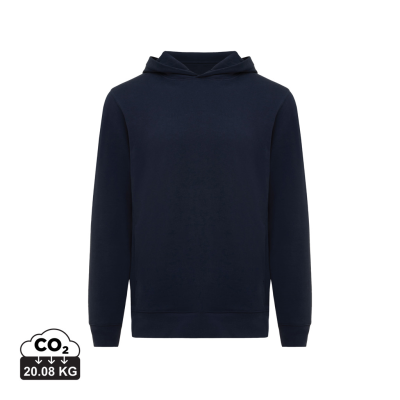 IQONIQ YENGO RECYCLED COTTON HOODED HOODY with Sidepockets in Navy